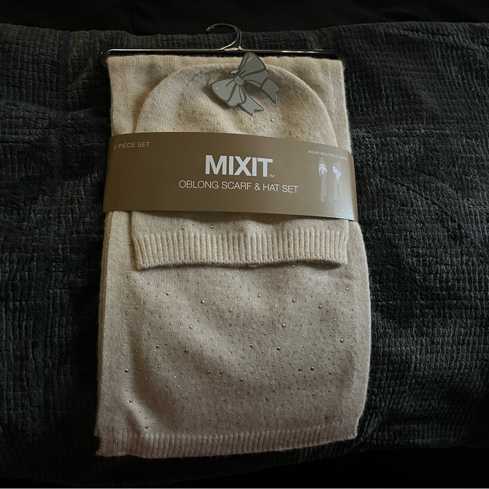 Mixit Beige Scarf & Hat Set